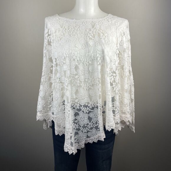 Vintage Retro ONESIZE  Lace Romantic Bohemian Poncho - Picture 1 of 8